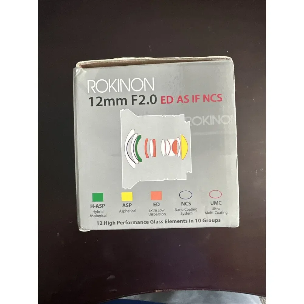 Rokinon 12mm F2.0 High Speed Wide Angle Lens for Fujfilm X - New!